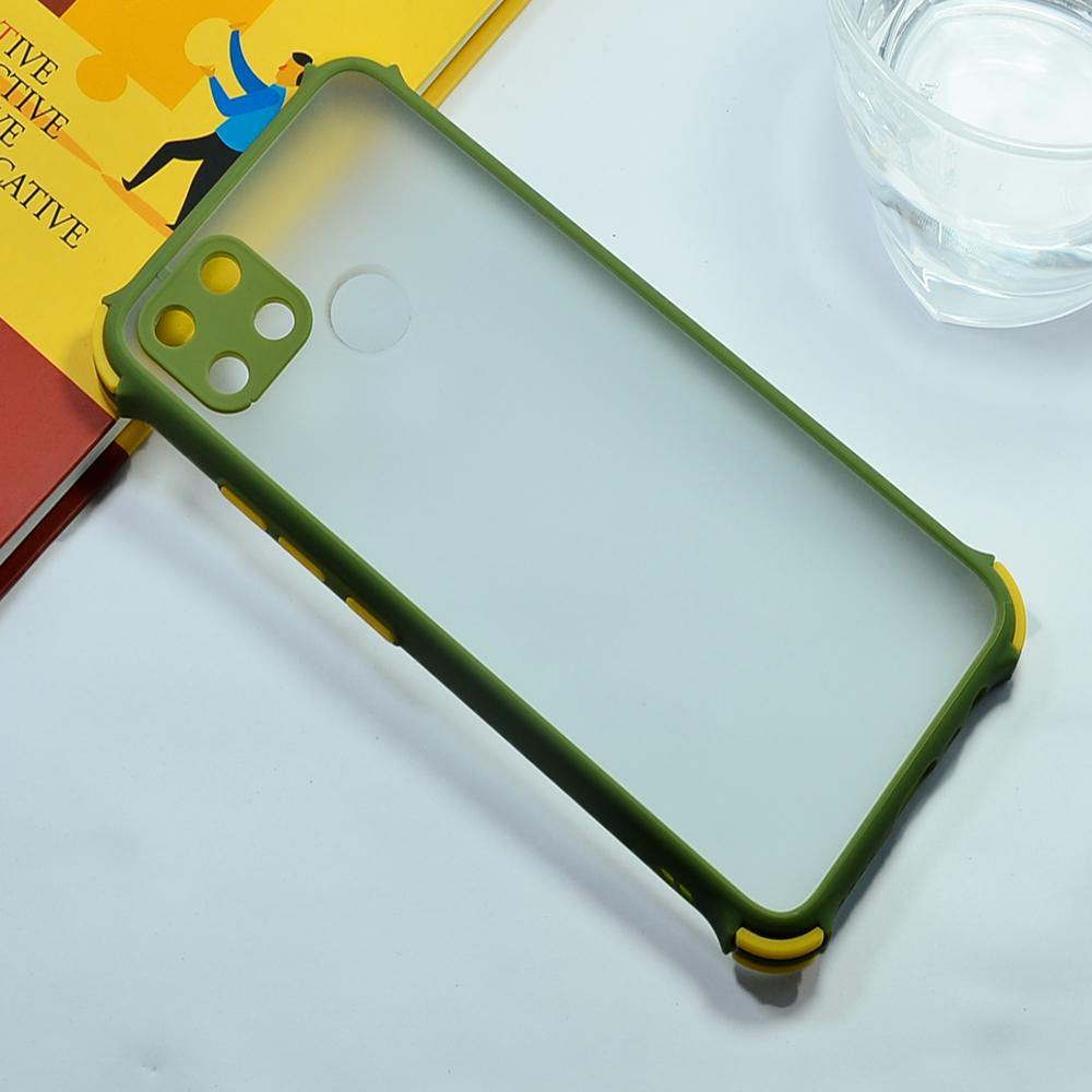 Shockproof Smoke Case For Realme C12 Mobile Cover Army Green Onezeros.in