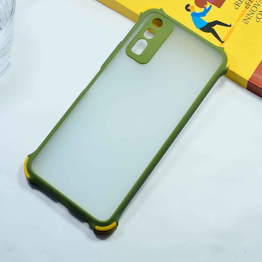 Shockproof Smoke Case For Vivo Y20/Y12s Mobile Cover Army Green Onezeros.in