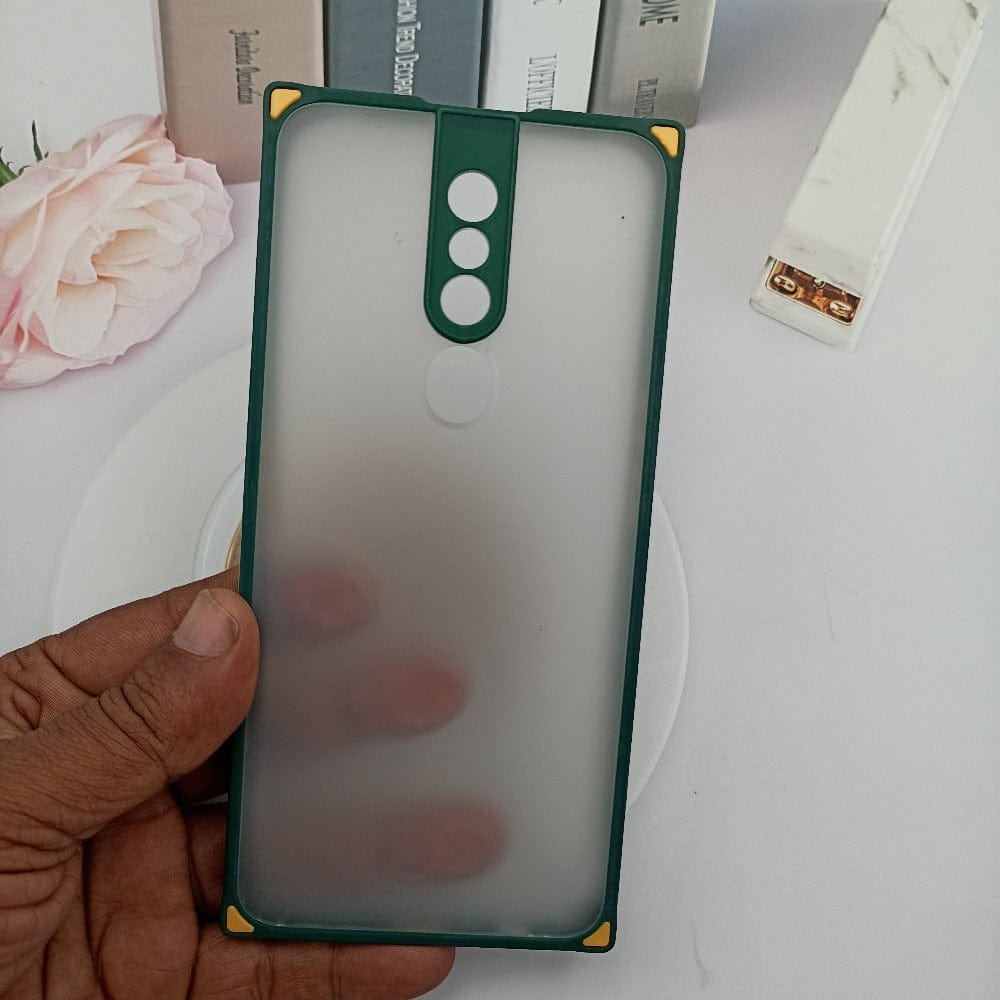 Square Smoke Case for OPPO F11 Pro Mobile Back Cover Green Onezeros.in