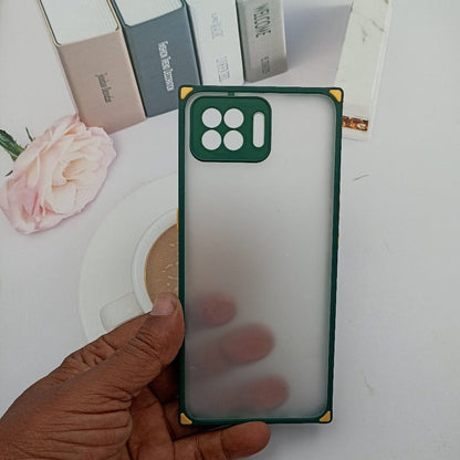 Square Smoke Case for OPPO F17 Mobile Back Cover Green Onezeros.in