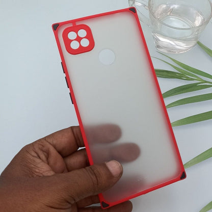 Square Smoke Case for Redmi 9/POCO C31 Mobile Back Cover Red Onezeros.in