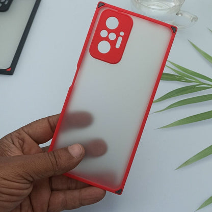 Square Smoke Case for Redmi Note 10 Pro Mobile Back Cover Red Onezeros.in