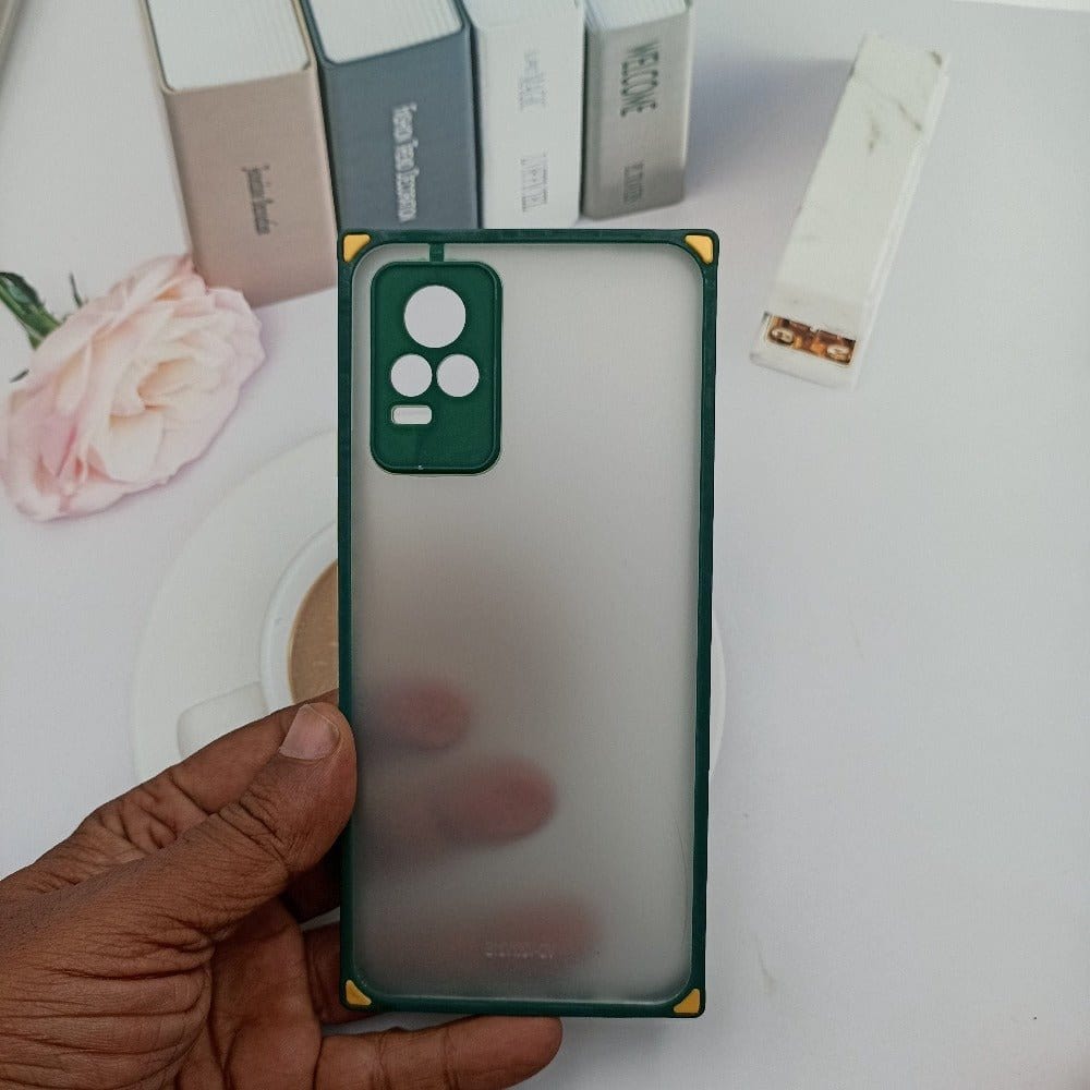 Square Smoke Case for Vivo V20 Mobile Back Cover Green Onezeros.in