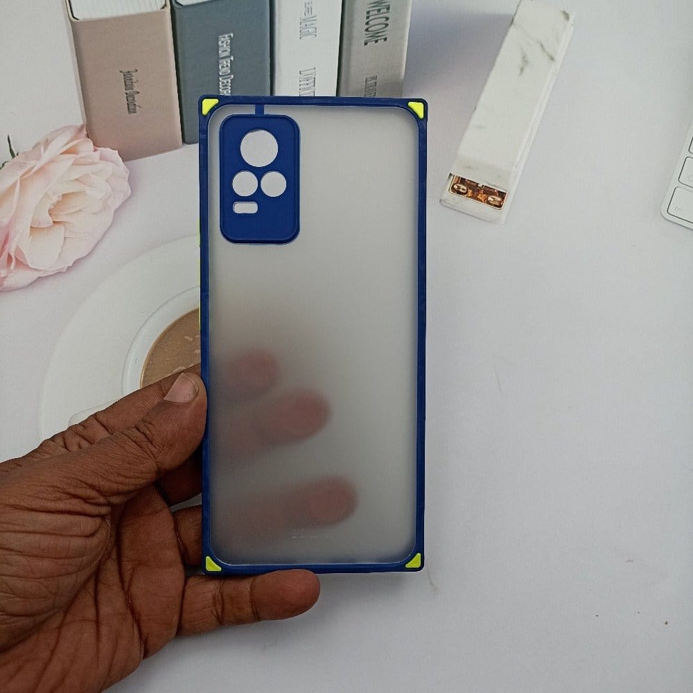 Square Smoke Case for Vivo Y73 Mobile Back Cover Blue Onezeros.in