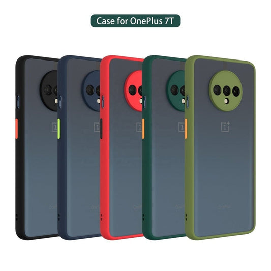 Translucent Frosted Smoke Mobile Cover for OnePlus 7T Camera Protection Phone Case Onezeros.in