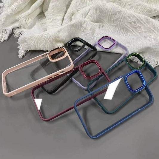 Transparent Design Case For iPhone 12 Electroplating Camera Phone Cover Onezeros.in