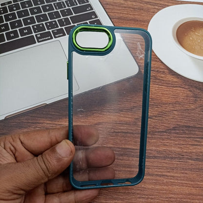 Transparent Design Case For iPhone 6 Electroplating Camera Phone Cover Green Onezeros.in