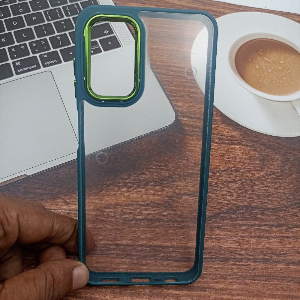 Transparent Design Case For Samsung Galaxy A13 Electroplating Camera Phone Cover Green Onezeros.in