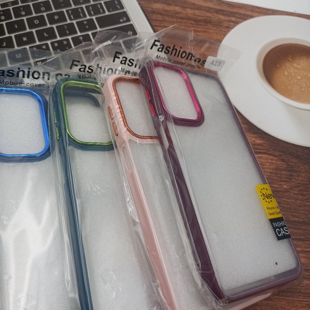 Transparent Design Case For Samsung Galaxy A23 Electroplating Camera Phone Cover Onezeros.in