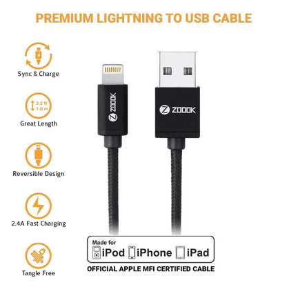 ZOOOK Apple Iphone Charge and Sync Cable Onezeros.in